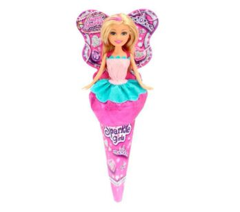 Boneca - Sparkle Girlz - Princesa no Cone - Vestido Rosa-Azul - DTC