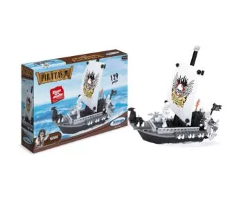 Blocos de Montar - Piratas - Navio de Pirata - 129 peças - Xalingo
