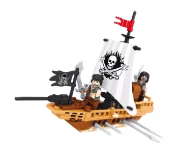 Blocos de Montar - Piratas - Navio de Batalha - 100 Peças - Xalingo 