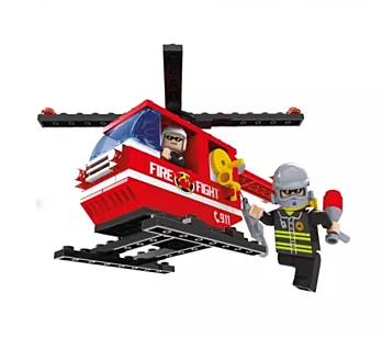 Blocos de Montar Bombeiros Helicóptero - 105 Peças - Xalingo