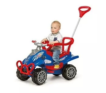 Carrinho de Passeio e Pedal - Cross Turbo - Azul - Calesita