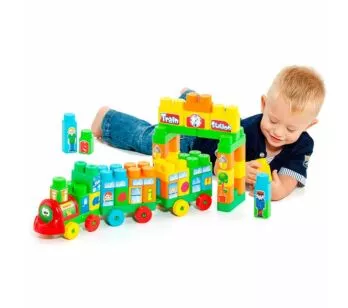 Blocos de Montar - Baby Land - Trenzinho Didático - 70 Peças - Cardoso Toys