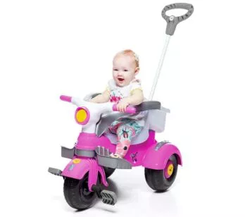 Triciclo Infantil - Passeio e Pedal - Velocita Classic - Rosa - Calesita