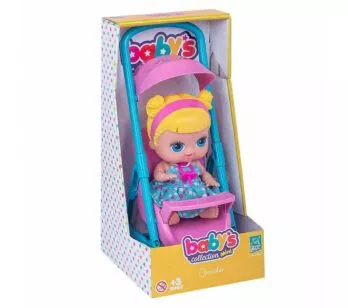 Boneca de Vinil - Baby’s Collection Mini - Carrinho - Loira - Super Toys
