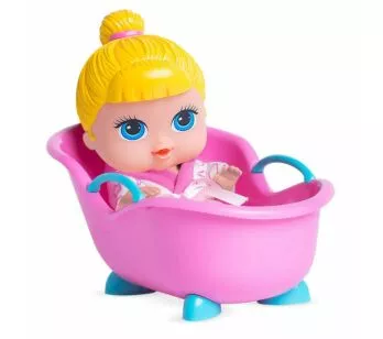 Boneca de Vinil - 18 cm - Baby’s Collection Mini - Banheira - Super Toys