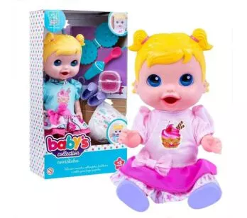 Boneca de Vinil - 32 cm - Babys Collection Comindinha - Super Toys