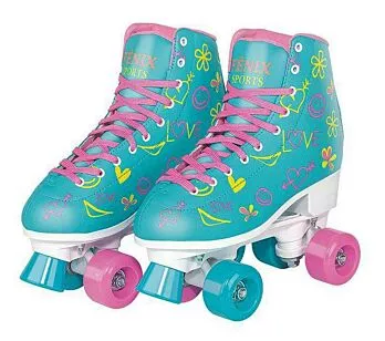 Patins Quad - 4 Rodas - Ajustável - 39 a 42 - Azul - Fenix