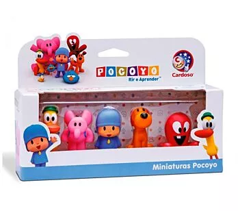 Boneco de Vinil - Turma do Pocoyo - Kit 5 Miniaturas Dedoche - Cardoso Toys