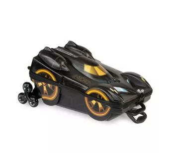 Mochila 3D de Rodinhas Infantil - Batman - Beware Batmóvel - Preto - Maxtoy