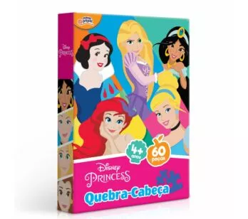 Quebra-Cabeça - 60 Peças - Princesas Disney - Toyster. 