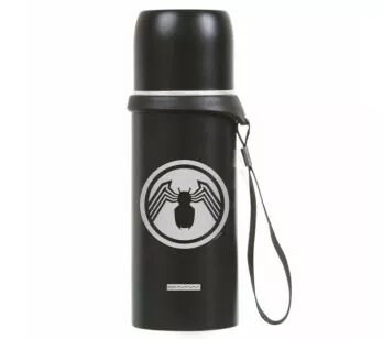 Garrafa Infantil Aço - Térmica - 350 ml - Marvel - Venom Logo - Dermiwil