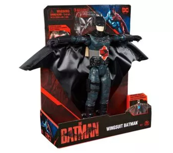 Boneco com Som e Luz - 30 cm - DC - The Batman - Wingsuit Batman - Sunny