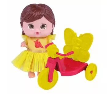 Bonequinha com Acessórios - Princesas Disney - Bela no Triciclo - Cotiplás
