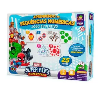 Jogo Educativo - Marvel Super Heroes - Sequências Numéricas - Mimo Toys