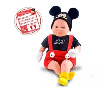 Boneco Bebê - Classic Dolls Disney - Recém Nascido - Mickey - Roma
