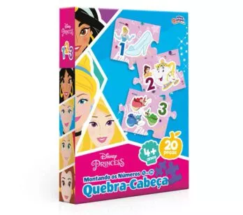 Quebra-Cabeça - 20 peças - Princesas Disney - Montando os Números - Toyster