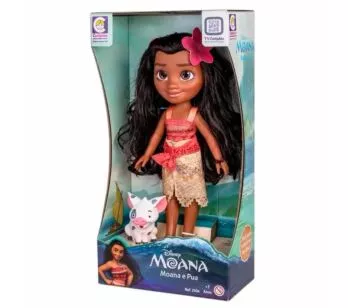 Boneca de Vinil - 36 cm - Princesas Disney - Moana e Pua - Cotiplás