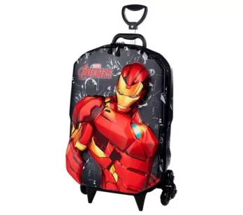 Mochila 3D de Rodinhas Infantil - Marvel Avengers - Homem de Ferro - Maxtoy