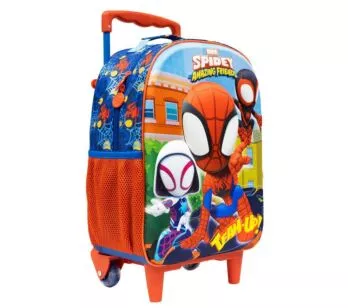 Mochila 3D de Rodinhas Infantil - Marvel - Spidey R - Xeryus
