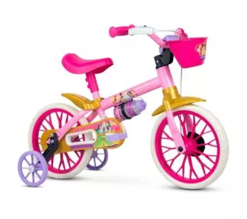 Bicicleta Infantil com Rodinhas - Aro 12 - Princesas Disney - Nathor