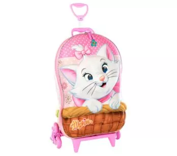 Mochila 3D de Rodinhas Infantil - Disney - Gata Marie - Maxtoy