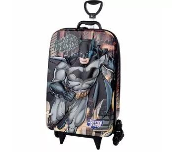 Mochila 3D de Rodinhas Infantil - Liga da Justiça - Batman - Maxtoy