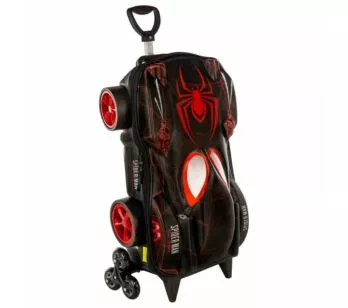 Mochila 3D de Rodinhas Infantil - Homem Aranha - Miles Morales - Maxtoy