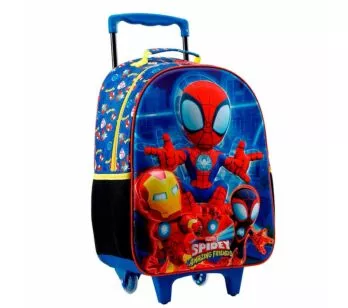 Mochila 3D de Rodinhas Infantil - 16 - Marvel - Spidey R - Xeryus