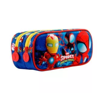 Estojo 3D Infantil Escolar Duplo - Marvel - Spidey R - Xeryus