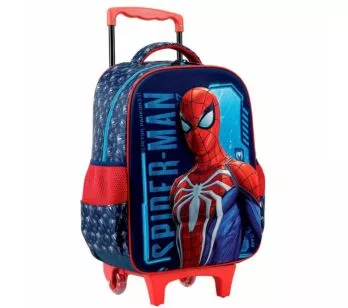 Mochila 3D de Rodinhas Infantil - Marvel - Homem-Aranha SE - Xeryus