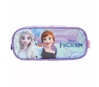Estojo Infantil Escolar Duplo - Disney Frozen R1 - Holográfico - Xeryus