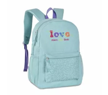 Mochila de Costas Juvenil - Love More Self Azul - Clio Style