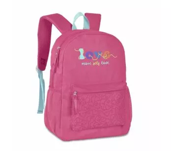 Mochila de Costas Juvenil - Love More Self Rosa - Clio Style