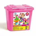 Caixa Blocos de Montar - Molto Blocks - 90 Peças - Rosa - Cardoso 
