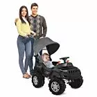 Carrinho de Passeio e Pedal - SuperJipe Reclinável com Capota - Preto - Bandeirante