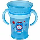 Copo de Treinamento 360 Bebê - Alça Removível - 210ml - Foguete - Azul - Buba