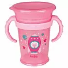 Copo de Treinamento 360 Bebê - Alça Removível - 210ml - Foguete - Rosa - Buba