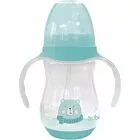 Copo com Bico e Alça Removível para Bebê - 250ml - Ursinho - Azul - Buba
