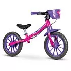 Bicicleta de Equilíbrio Infantil - Aro 12 - Balance Bike Rosa - Nathor