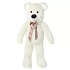 Pelúcia Infantil - 80 cm - Urso Rafael - M - Marfim - W.U. Bichos de Pelúcia