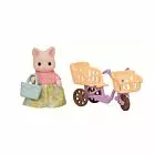 Figura - Sylvanian Families - Passeio de Bicicleta - Mãe Gato Primavera - Epoch Magia