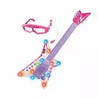 Guitarra Infantil com Óculos e Mic - Rock Show - Rosa - DM Toys 