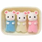 Figuras - Sylvanian Families - Trigêmeos Ratos Marshmallow - Epoch Magia