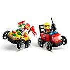Bloco de Montar - City – Carro de Pizza vs Caminhão de Bombeiros - 70 peças - LEGO