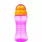 Garrafinha Fresh Infantil com Tampa e Canudo - 300ml - Rosa - Buba