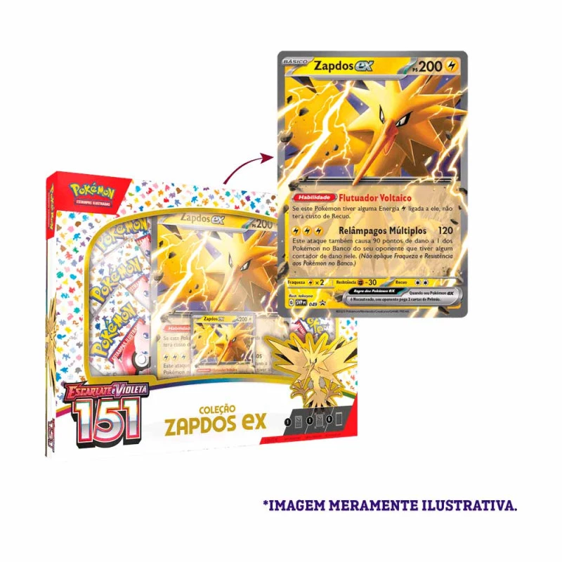 Box de Cartas - Pokémon - EV 151 - Zapdos Ex - Copag