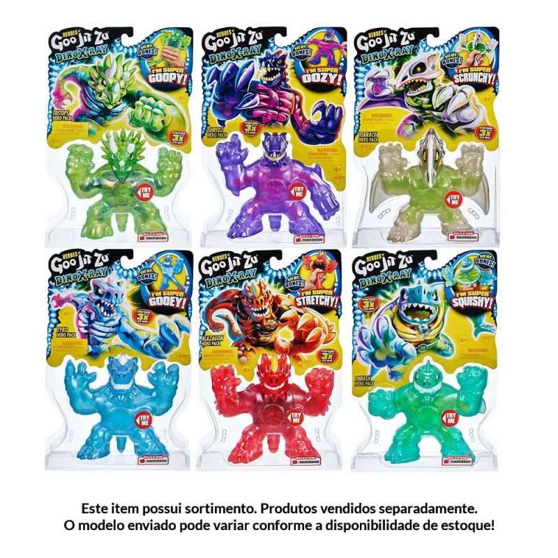 Figura de Apertar - 12 cm - Goo Jit Zu Dino X-Ray - Sortidos