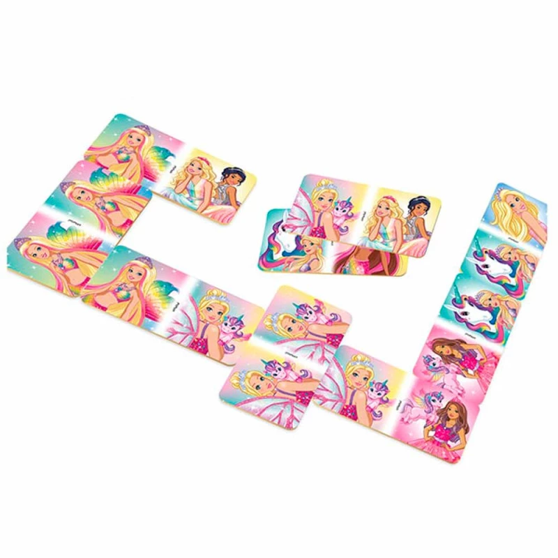 Jogo de Dominó Infantil - Madeira - Barbie Dreamtopia - 28 peças