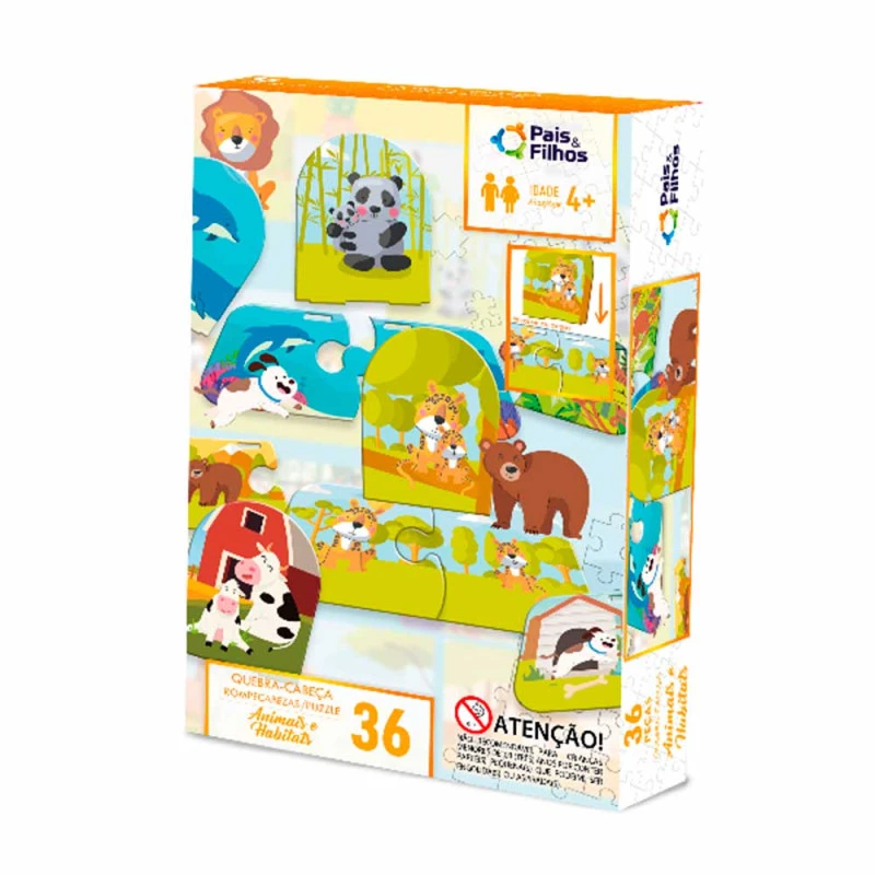 Cabeca 36 Pcs Animais E Habitats Unica