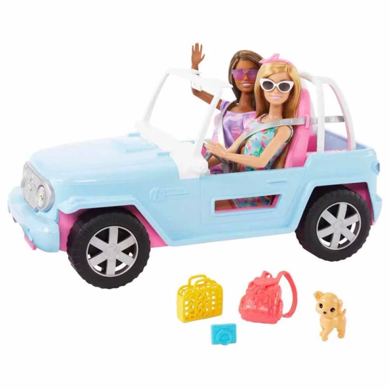 Veículo e Bonecas Barbie Jipe Off Road Azul Mattel